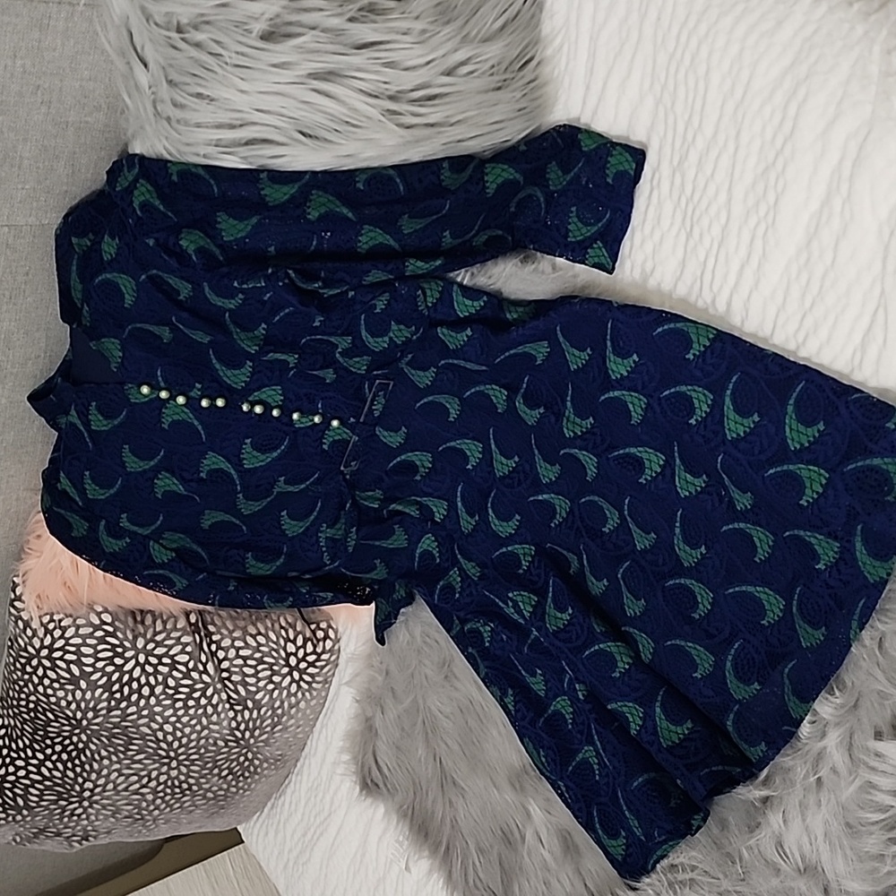 Lace blue and green dress purchased in China